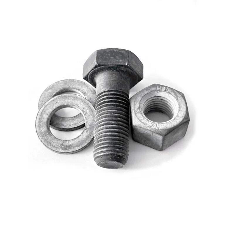 Conventional bolt with nut and washer assembly