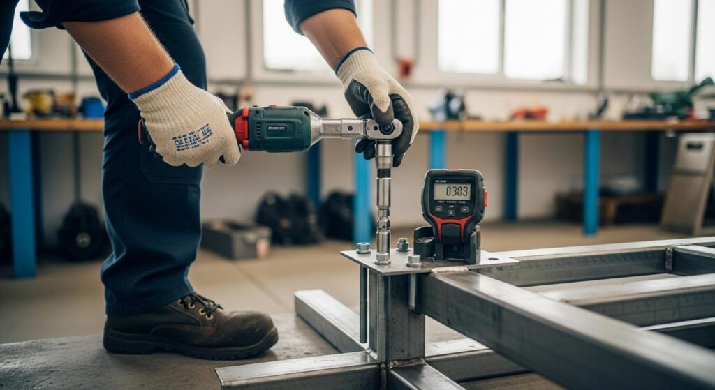 Hydraulic lockbolt installation tool and torque wrench for bolt installation