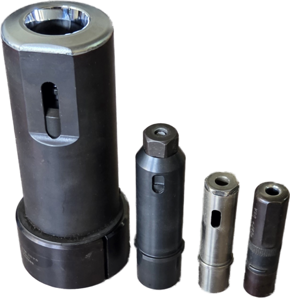 Industrial nose assemblies for lockbolt installation tools used in fastening applications across construction, manufacturing, and heavy industries.